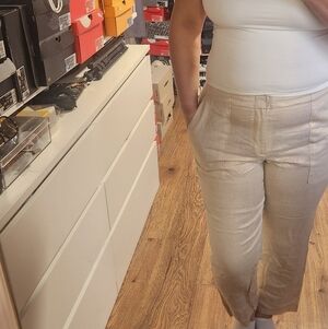 J.CREW GOLD  METALLIC LINEN PANT